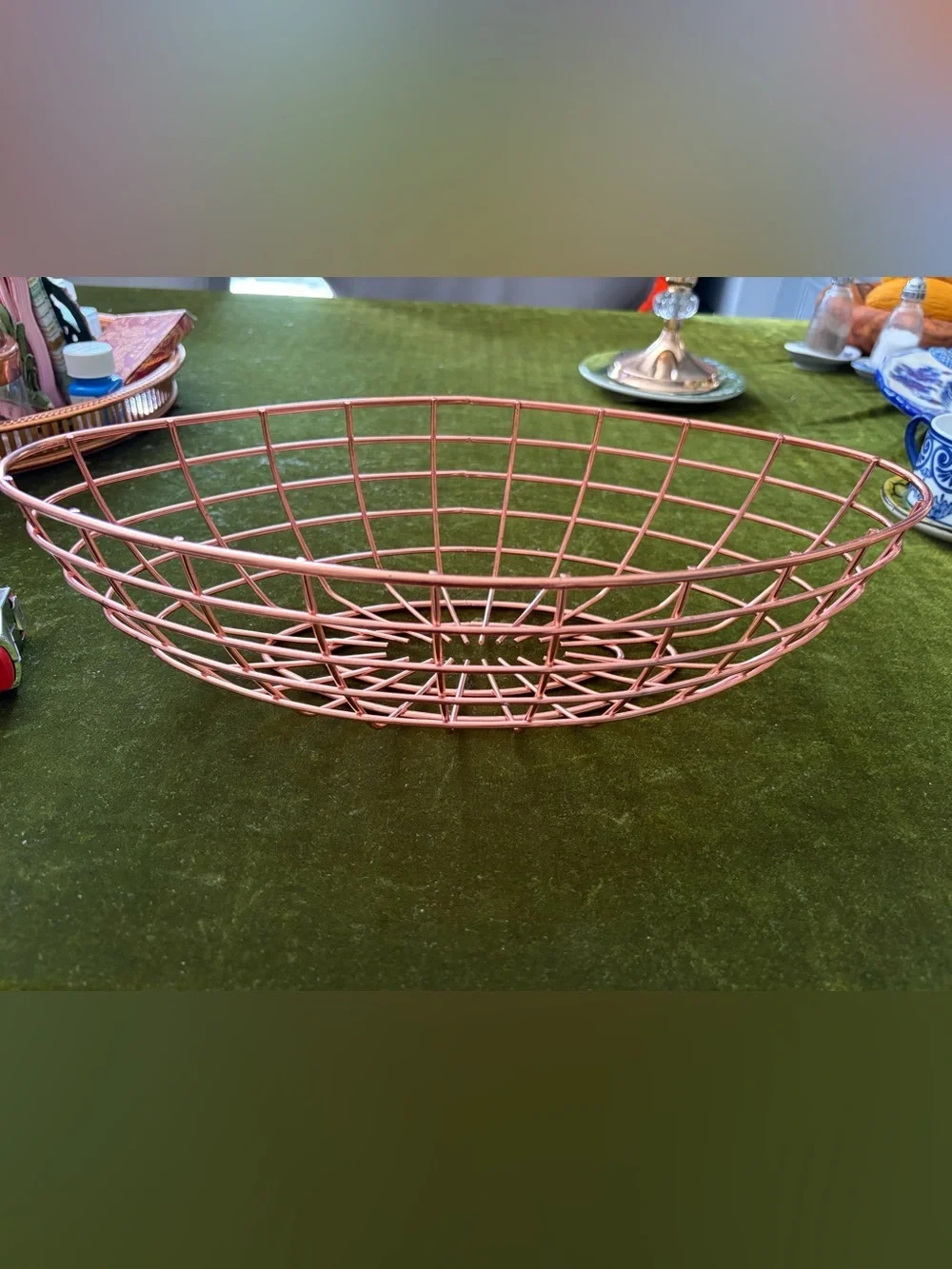 Copper finish Wire Fruit Bowl Basket - Decorative Home Accent